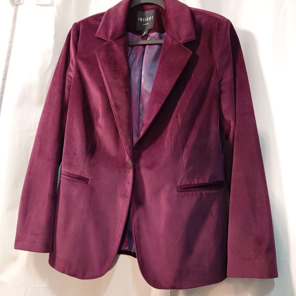 Vtg 90s Steamed Punk Whimsi Goth Velvet  Blazer Office Career Wear‎ Sz 8